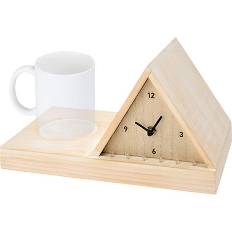 Réveil de chevet – étagère latérale, accessoire de chevet avec lumière d'ambiance et porte-gobelet, mini organiseur de bureau, station d'horloge, gadget de chevet multifonctionnel pour le bureau à dom (1/5)
