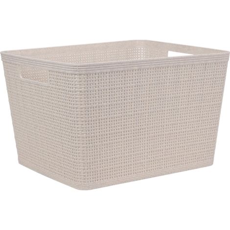 Panier tressé - Matière PP - 35 x 29,5 x 22 cm - 460 g - Idéal pour le rangement quotidien - Rangement de vêtements - Grande capacité et profondeur accrues pour un mobilier bien rangé (1/4)