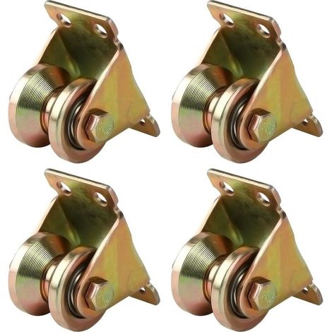 4 Pcs Poulie de levage pour cable acier 6 mm,Poulie à gorge en V pour câbles métallique avec 2 roulements à billes pour cordes à linge,portes roulantes,systèmes de palans (1/5)