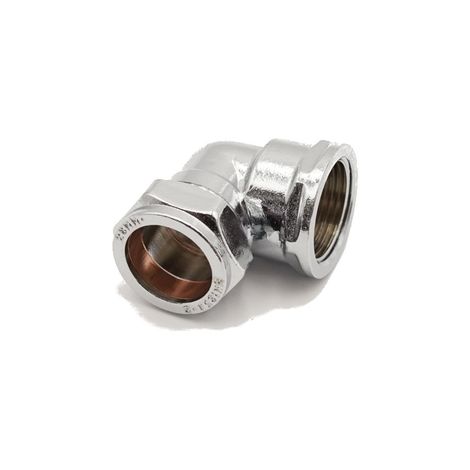 PrimaPlus Chrome Compression Elbow 28mm x 1" Female Fitting (1/3)