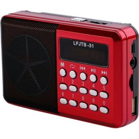 Trade Shop - RADIO MP3-PLAYER MINI TRAGBARER LAUTSPRECHER MIT FLASH-TREIBER TF-KARTE LED-ANZEIGE - (1/5)