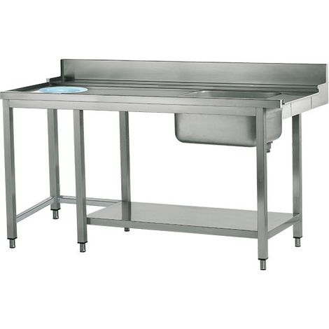 Table d'Entrée Inox avec Evier et Trou à Déchets - Virtus
