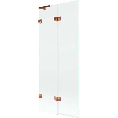 Mexen Lunar L paroi de baignoire à 2 volets gauche 80 x 150 cm, transparent, or rose - 897L-080-100-60-00-L (1/5)