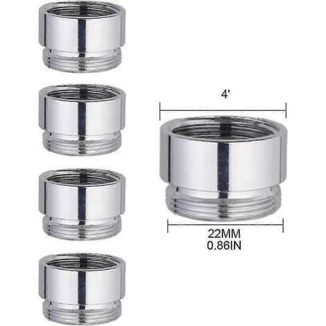 Adaptateur de robinet de cuisine mâle/femelle en laiton, connecteur d'aérateur de purificateur d'eau en laiton, 4 points intérieurs vers 22 (1/5)