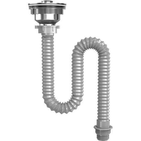 Tuyau d'évacuation de cuisine en acier robuste avec flux d'eau efficace et facile à utiliser pour plusieurs utilisations - Tuyau d'évier antirouille (1/5)