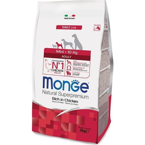 Monge Dog Natural Superpremium Adult Mini Pollo - Monge Dog Natural Superpremium Adult Mini Pollo - Sacco Da 3 Kg