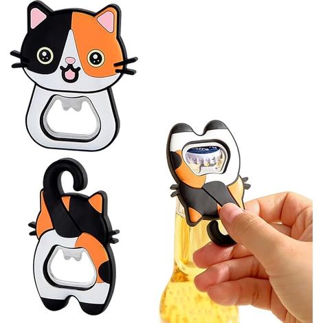2 Pièce Ouvre-Bouteille pour Amoureux des Chats, Patte de Chat en Silicone Dessin Animé, Convient aux Femmes et Hommes, avec Aimant (1/4)