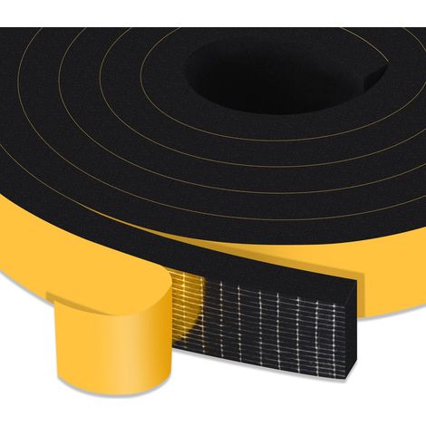Joint de Porte, Joint d'Étanchéité de Mousse Adhésive, Bande Caoutchouc Anti-froid Antichoc, 25 mm (L) x 10mm (H), chaque 2 m, 2 rouleaux, total 4 m (L) (1/5)