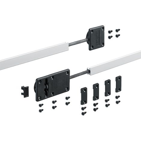 Hettich – Rail de porte coulissante en aluminium – Longueur 2000 mm – Épaisseur 16 à 25 mm – Pour façade maxi 2600 mm – Mouvement silencieux (1/2)
