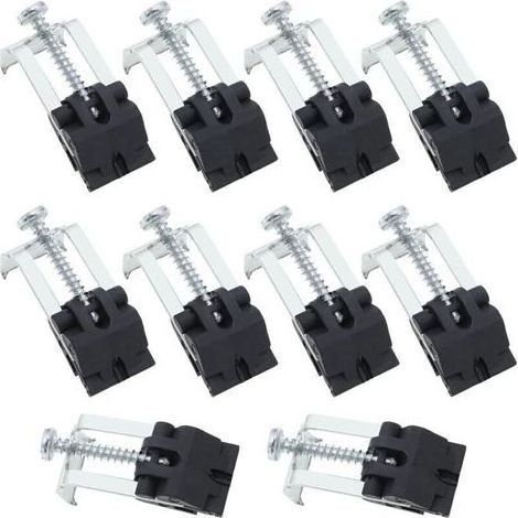 Pair 10 Pièces Clips d'Évier Encastré - Kit de Fixation Robuste pour Évier de Cuisine/Buanderie - Angle Réglable, Installation Facile - Acier Résistant (Durable, Universel) (1/4)