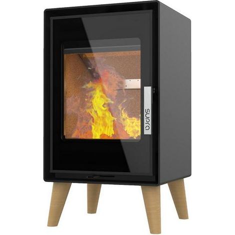 Supra – Poêle à bois étanche 4.8 kW – Surface de chauffe 48 à 105 m² – Rendement 77.6 % – Évacuation des fumées supérieure/arrière (1/5)