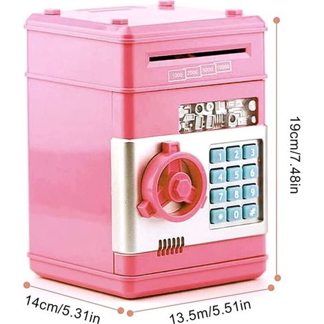 Boîte à monnaie électronique avec mot de passe, mini coffre-fort ATM pour enfants, cadeau d'anniversaire de Noël pour garçons et filles MNS (1/4)