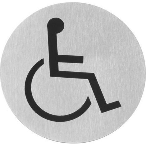 Pictogramme Fauteuil Roulant - Diamètre 75 mm - Autocollant Adhésif - Vendu à l'Unité (1/2)
