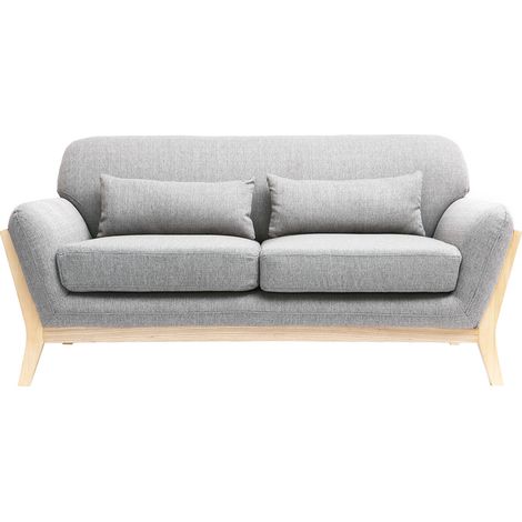 Divano scandinavo a 2 posti Grigio piedi in legno YOKO