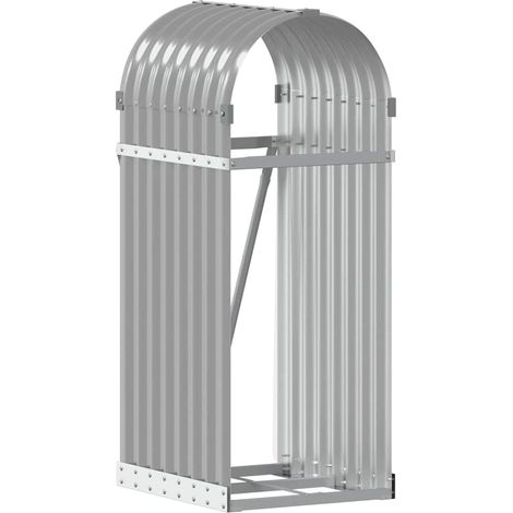 Maison Exclusive - Leñero de acero galvanizado gris claro 40x45x1