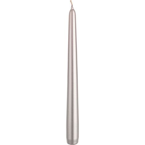 12x Candela Basic Conica Argento 25Cm