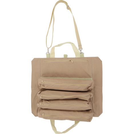Sac à outils roulant multifonction, poche portable pliable avec multiples compartiments pour rangement de clés et outils, couleur kaki. (1/5)