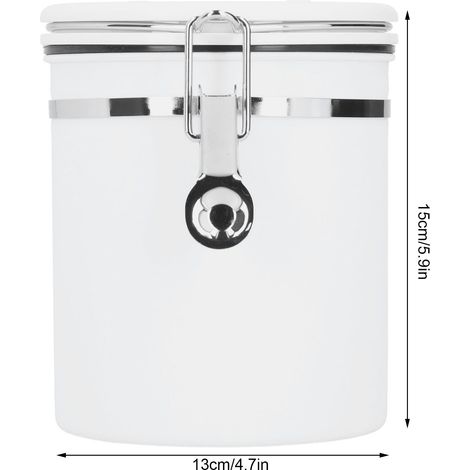 Boîte de rangement hermétique en acier inoxydable pour café, farine et sucre, avec valve de décompression. (1/5)
