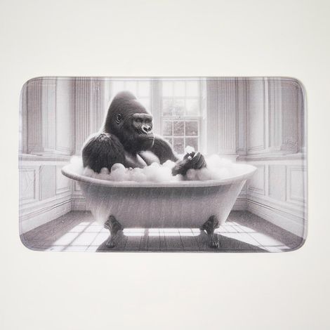 HOMESCAPES Soft Gorilla Bath Mat, 45 x 75 cm