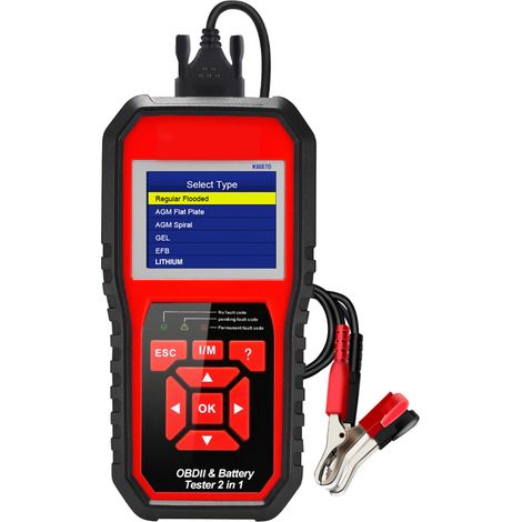 KONNWEI Scanner de Code de Diagnostic automatique OBDII (KW870), testeur universel de batterie de voiture, outils d'analyse 2 en 1 (1/5)