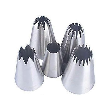 5 douilles à pâtisserie de grande taille, douilles pour poche à douille, décorations pour pâtisseries et cupcakes (1/2)
