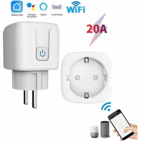 20A Prise Intelligente Wifi Contrôle à Distance via Application ou Voix, Mesure de Puissance, Prise Européenne (1/5)