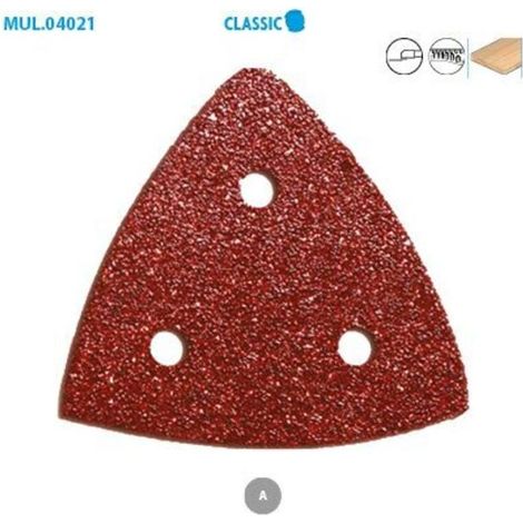 GDHZS- Lot de 10 patins abrasifs triangulaires Classic Larg. 80 Long. 80 Grain 80mm (1/2)