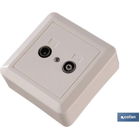 Base 2 Tomas Antena Superficie Macho/Hembra