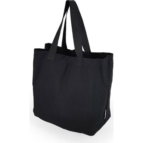 Stoff Einkaufstasche mit zwei Tragegriffen schwarz 40 x 20 x 40 cm