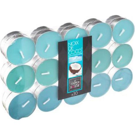 Lot de 30 Bougies Chauffe-Plat Parfumées 3,7cm Coco