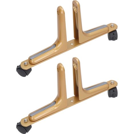 Pieds pour paravent en aluminium doré, 2 pièces, support de cloison mobile réglable en largeur, avec roulettes, séparateur de pièce ajustable, finition or, robuste et pratique. (1/5)