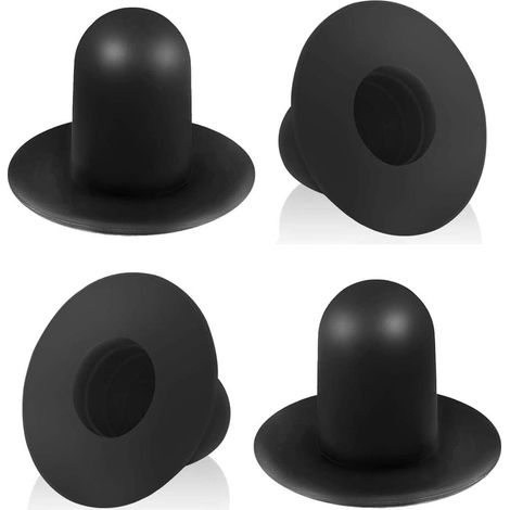 Lot de 4 Bouchons de Piscine, Bouchons muraux de Rechange pour Piscine, passoire, Bouchon de Trou Compatible avec Intex et  (Noir, Long)