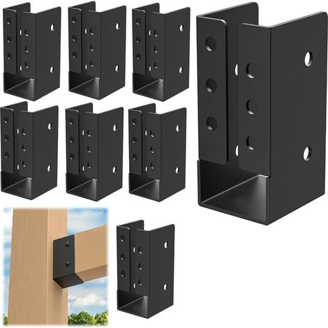 8 Balkenverbinder, 2x4 Holzpfosten-Befestigungsverbinder, Balkenverbinder für 50x100mm Holz-Terrassenpfosten. (1/5)