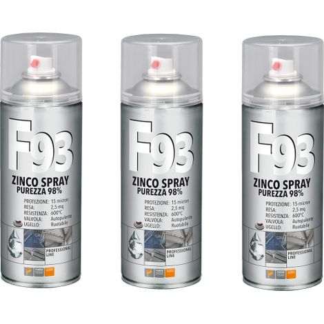 3 X Faren F93 Zinco Spray zincante a freddo 98% purezza 400 ML (1/5)