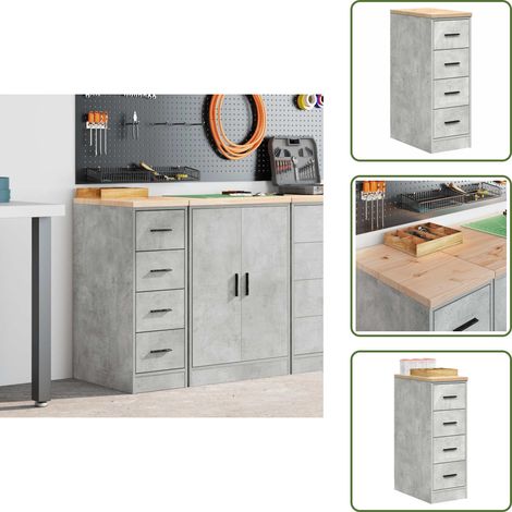 Armoire de rangement de garage gris béton 30x51x85 cm bois pin - Armoire De Rangement De Garage - Armoires De Rangement De Garage - Armoire - Armoire De Garage (1/5)