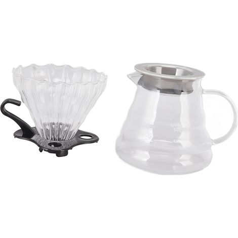 Cafetière à filtre manuel, verseuse en verre de 600 ml avec filtre et papier pour usage domestique (1/5)