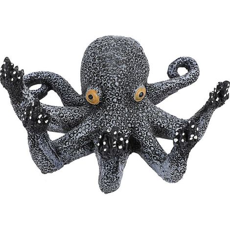 Décoration Aquarium Pieuvre en Résine Noire Design Amusant, Facile à Placer, pour Sculpture de Table et Décoration Maison (1/5)