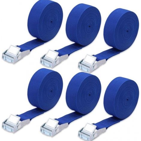4 m x 2,5 cm Ratschen-Spanngurte, Festziehen für Auto, Motorrad, Anhänger, Dachgepäckträger (blau)