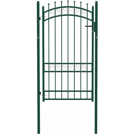 Portail de jardin,Portail de clôture,Portillon de jardin avec pointes Acier 100x175 cm Vert CFW91633 (1/5)