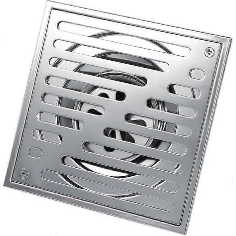 Bonde de sol carrée en acier inoxydable anti-odeurs pour salle de bain et douche, grand calibre (1/5)