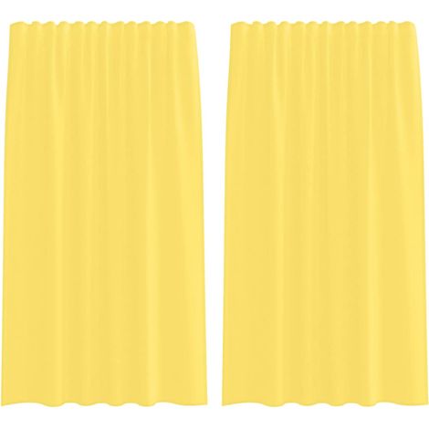 Maison Exclusive - Voile Vorhänge mit Stangentaschen 2 Stk. Gelb