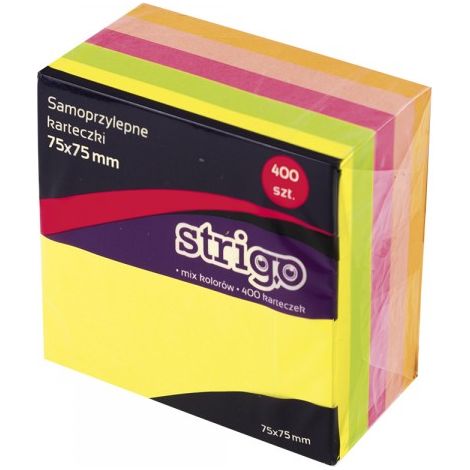Notas adhesivas 76x76mm 400K neón strigo