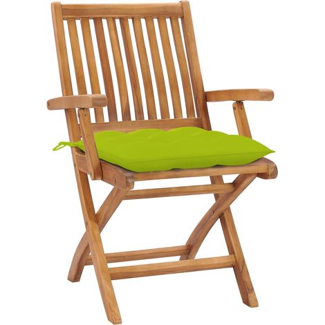 Maison Exclusive - Gartenstühle 2 Stk. mit Hellgrünen Kissen Mass