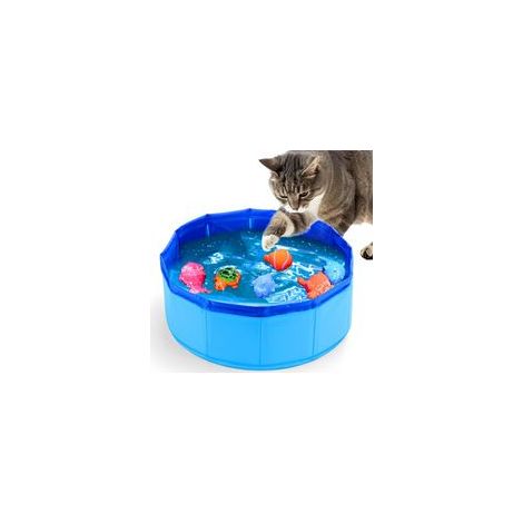 Katzenpoolspielzeug mit Fischen – Tragbares Katzenpoolspielzeug, Wasserspielzeug für gelangweilte Wohnungskatzen, Interaktives Katzenspielzeug für endlosen Spielspaß – Crezuo