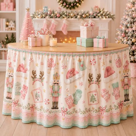 Nappe de Noël style 2026 pour décorations de fête de famille - Tissu décoratif en polyester imprimé bonhomme de neige et sapin de Noël - 275 x 75 cm - 9