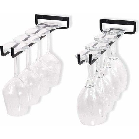 Lot de 2 Support de Verre Porte-Verres Suspendu pour Verre à Vin, Verre à Bière - 30cm (1/5)