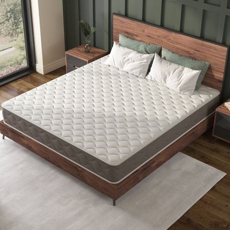 Talamo Italia - Materasso piazza e mezza Palmetto, Supporto per il riposo, Materasso per camera da letto, Sostegno per il sonno, Made in Italy, 200x120 h21 cm, Bianco (1/5)