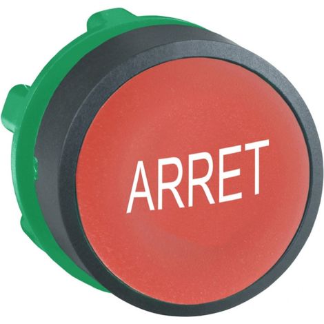 tête bouton poussoir - affleurant - marquage arret - rouge - schneider zb5aa433 (1/3)