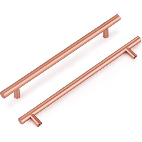 Möbelgriffe für Schubladenschränke, 256 mm, 15 Stück, Stahlfarbe Roségold