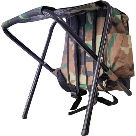 Klapphocker mit Werkzeugtasche, großes Fassungsvermögen, aus dickem Oxford-Gewebe, Stuhl mit doppeltem Schultergurt (1/5)